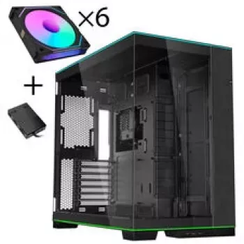 Lian Li O11 Dynamic EVO RGB PC-Enclosure Bundle, Midi-Tower, ARGB, rūdīts stikls + 6x UNI FAN SL-INF Reverse Blade ventilators - melns