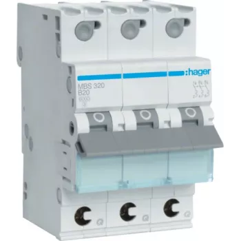 Hager MBS320 20A B-raksturlīknes automātiskais slēdzis, 3 moduļi