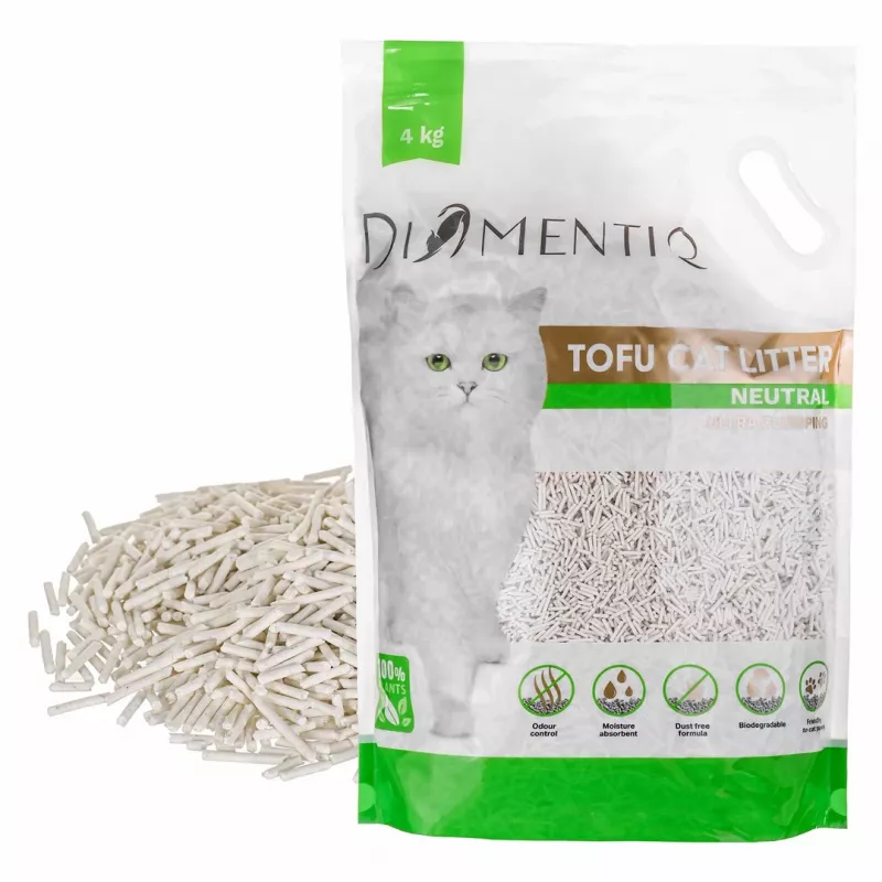 DIAMENTIQ Tofu Neutral Ultra klumpējošs - augu bāzes pakaiši - 4kg