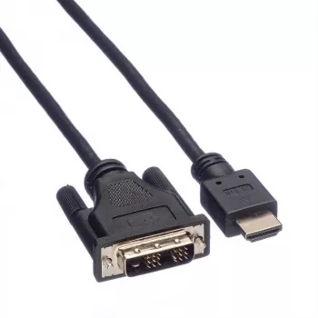 ROLINE Adaptera kabelis HDMI uz DVI-D (Single Link) - 1,5m - Melns (11.04.5516)