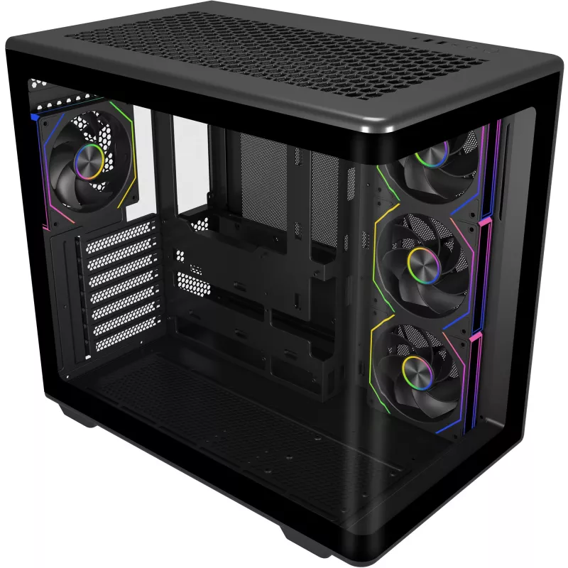 COOLER MASTER Elite 600 ARGB, torņa korpuss melns, rūdīts stikls x2