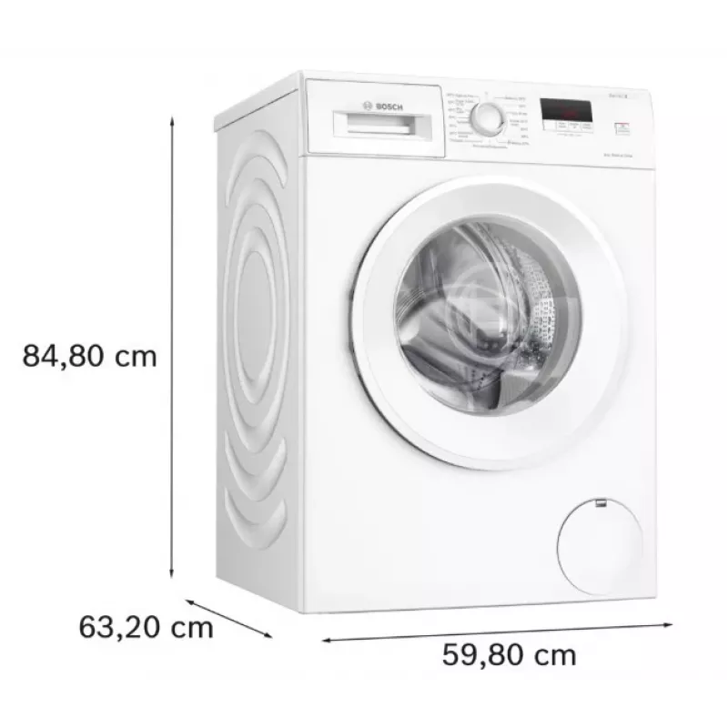 Veļas mazgājamā mašīna Bosch WGE02201PL — 8 kg, 1200 RPM, 55 L cilindrs, LED displejs, invertors
