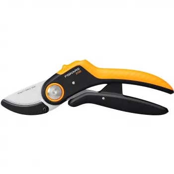 Dārza šķēres Fiskars Plus PowerLever Anvil melni oranža