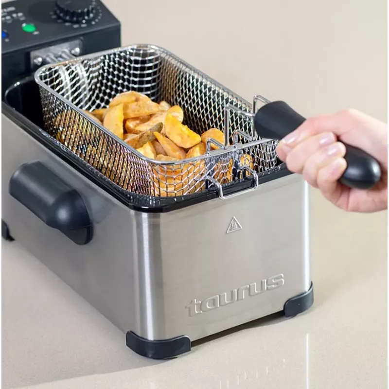 Fritieris Taurus Fry 3 Single — 3 L, 2000 W, nerūsējošais tērauds, regulējams termostats 150–190°C