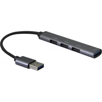 USB centrmezgls helos HUB 4in1 USB-A 3.0 ar 3x USB-A 2.0 portiem