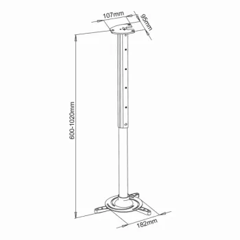 Sbox griestu projektora stiprinājums max 336mm 15kg PM-102XL