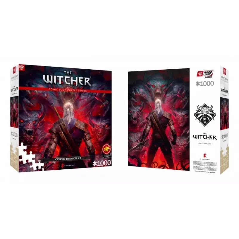 Puzle Komiksu Stils: The Witcher (Wiedźmin) Corvo White, 1000 gabali