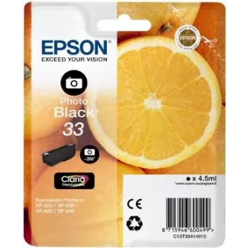 Epson Oranges C13T33414010 oriģinālā tintes kasetne, 1 gab., Photo melna