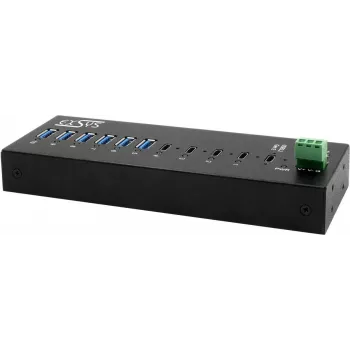 EXSYS GmbH 10-Port USB 3.2 Gen 2x1 Metāla HUB, 4x USB-C + 6x USB-A (EX-12280HMS)
