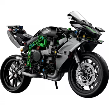 LEGO Technic motocikla modelis Kawasaki Ninja H2R 42170 — 1:1 mēroga replika, 643 gabali, instrukciju lapa, vecumam no 10 gadiem