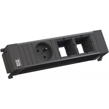 Bachmann 916.063 3-vietīgs kontaktligzdu bloks iebūvējamai montāžai melns