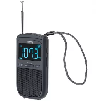 Camry CR 1905 pārnēsājamais mini radio ar modinātāju, melns