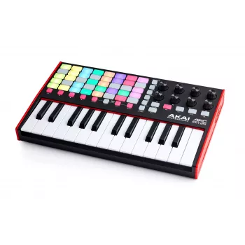 MIDI kontrolieris AKAI APC Key 25 MK2 — 25 ātrumjutīgi taustiņi, 40 spilventiņi, RGB fona apgaismojums, 8 kodētāji, USB barošana