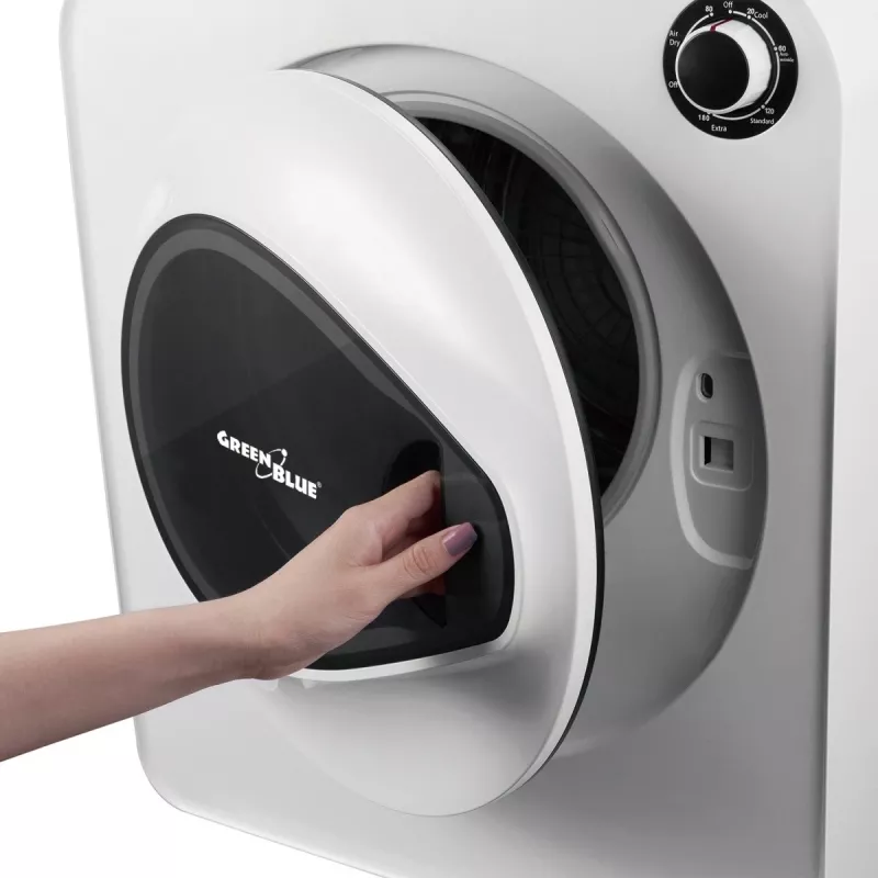 Veļas žāvētājs GreenBlue GB405 — elektrisks 830W, 3 kg ietilpība, mini ceļojumu modelis