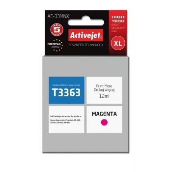 Tintes kasetne ActiveJet AE-33MNX saderīga ar Epson 33XL T3363 — Magenta, 12 ml, XL