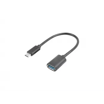 LANBERG AD-UC-UA-04 adapter USB Type-C vīriešu - USB Type-A sieviešu 15cm Melns