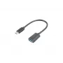 LANBERG AD-UC-UA-04 adapter USB Type-C vīriešu - USB Type-A sieviešu 15cm Melns