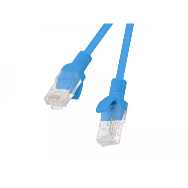 Tīkla kabelis LANBERG PCU6-10CC-0200-B Cat6 U/UTP RJ-45 - RJ-45 2 m Zils, CCA vadītājs, 250 MHz