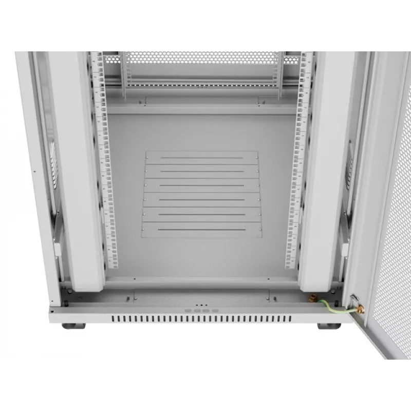 Grīdas stāvošs 19 inch servera skapis 27U 800x1000 mm pelēks perforēts ar LCD durvīm LANBERG (plakanā iepakojumā)