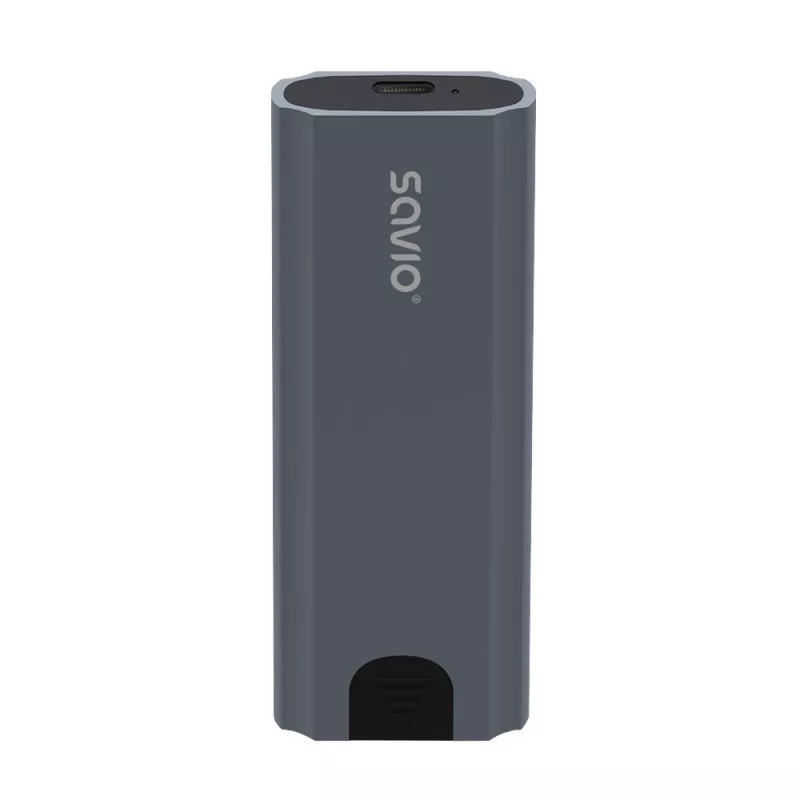 M.2 SSD korpuss SAVIO AK-67 Pelēks, USB 10 Gbit/s, viena M.2 diska atbalsts
