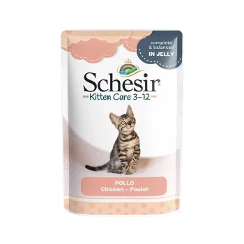 SCHESIR Vistas filejas želejā - slapjā barība kaķēniem - 85g