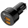 CC-T8 ultra-ātrs auto lādētājs 2xUSB 3.0 6A 36W + micro USB kabelis 1m