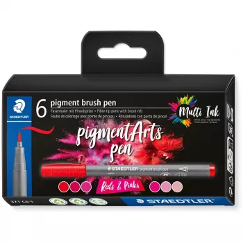Brush Pen Staedtler Pigment Arts Reds & Pinks 6 gab.