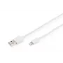 DIGITUS Lightning kabelis – Lightning (vīr.) uz USB (vīr.) – 1,0 m – dubultā izolācija – balts – lietais – Apple iPad/iPhone/iPod (Lightning) (DB-600106-010-W)