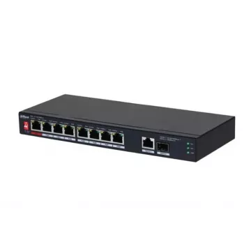 Dahua Technology PFS3110-8ET1GT1GF-96 Nenodrošināts Gigabitu Ethernet (10/100/1000) PoE slēdzis, melns