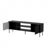 TV skapis cama meble CORTINA EF 180×40×60 cm, melns, skaidu plātnes virsma, melns rāmis