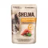 Slapjā barība kaķiem SHELMA multipaka 4×85 g — pieaugušiem kaķiem, vistas, tītara, liellopa, pīles, bezgraudu