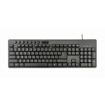 Vadu pilnizmēra tastatūra Gembird KBS-UM-04 USB QWERTY US English ar peli, melna, 1.5 m kabelis