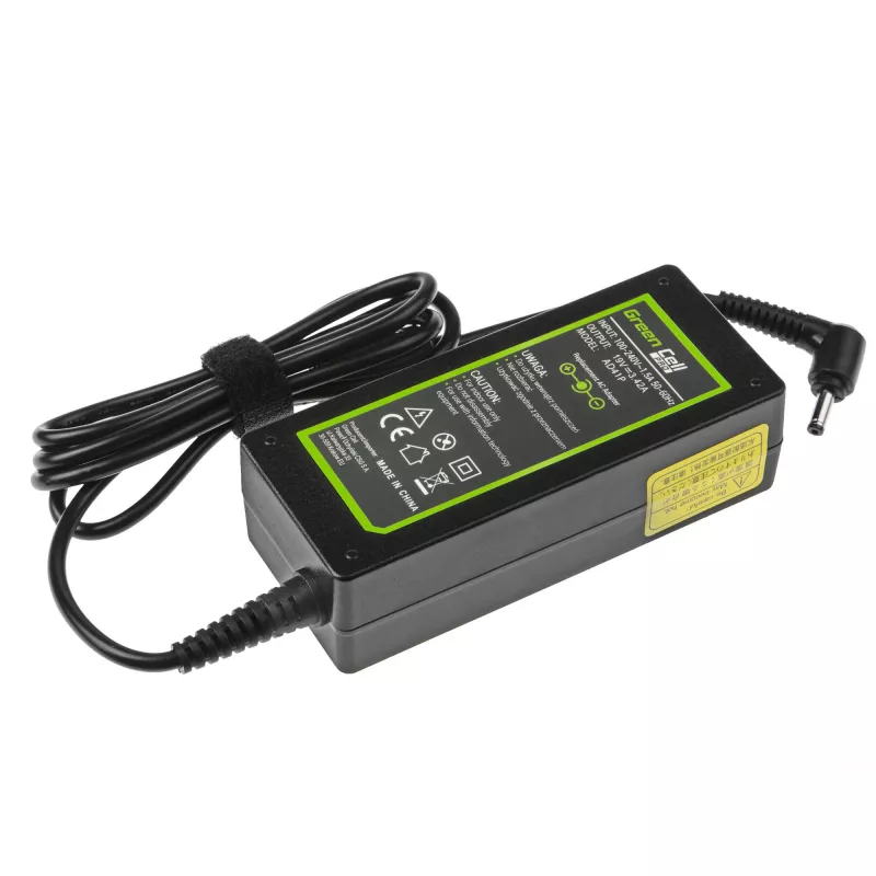 Strāvas adapteris Green Cell AD41P 65W ASUS klēpjdatoriem, 19V 3.42A, iekštelpu, melns