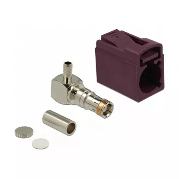 Koaksiālais savienotājs DELOCK 89716 — FAKRA D vīrišķais, 90° leņķis, 13.8×21.5×9.5 mm