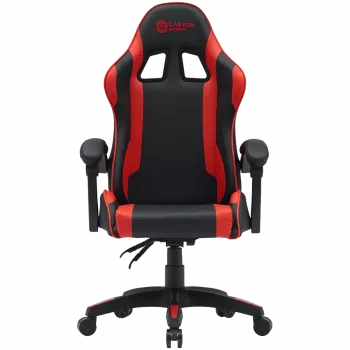 Spēļu krēsls CANYON Core SGCH2 — ergonomisks dizains, regulējams augstums, melns/sarkans