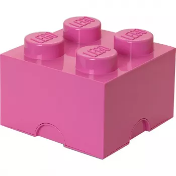 LEGO Storage Brick 4 rozā – plastmasas saliekama glabāšanas kaste sīklietām