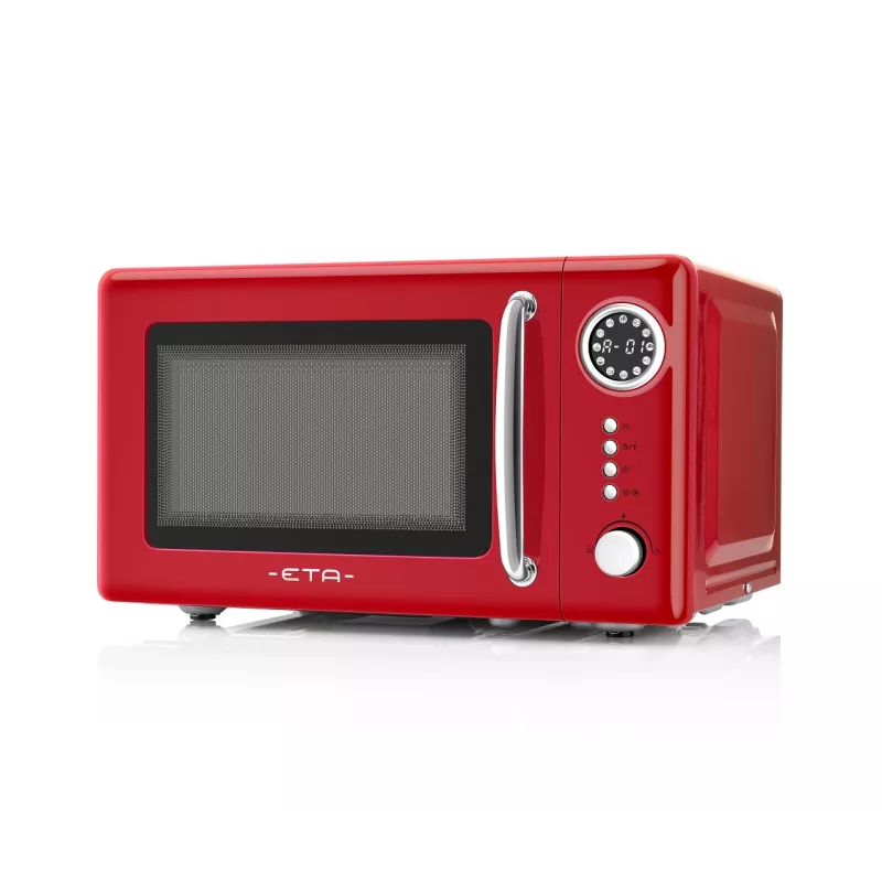 ETA Storio Red Solo galda mikroviļņu krāsns — 20 L, 700 W, 5 jaudas līmeņi, 245 mm pagriežamais šķīvis