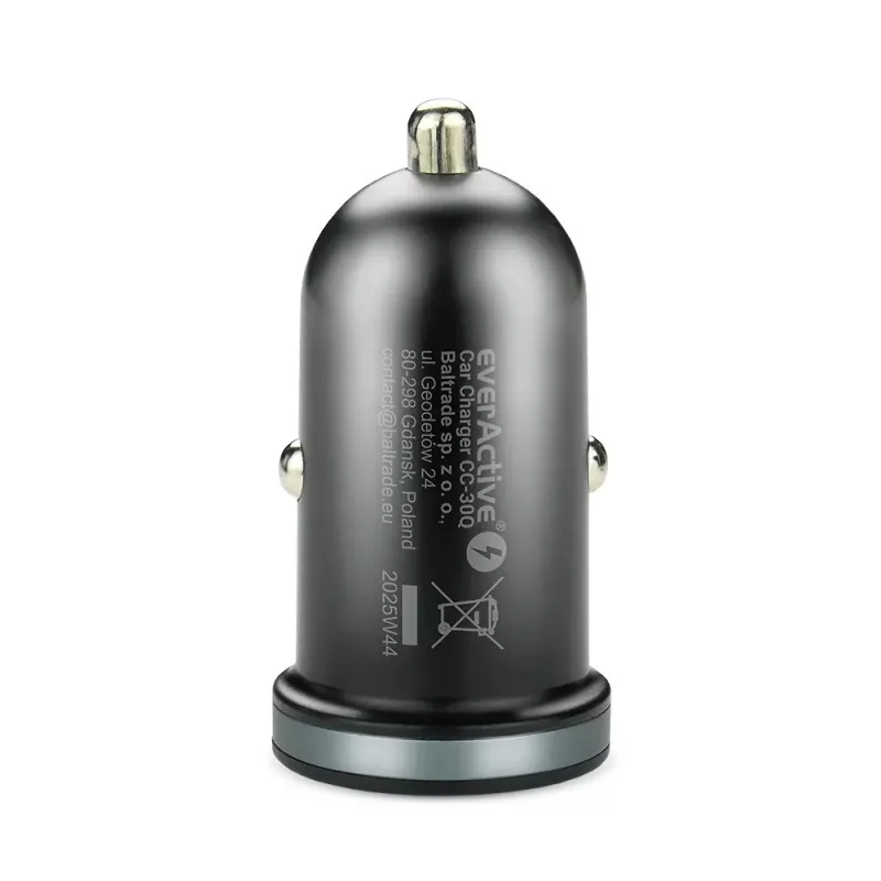 Auto lādētājs everActive CC-30Q QC3.0 35W — 1x USB-A, 1x USB-C, ātrā uzlāde