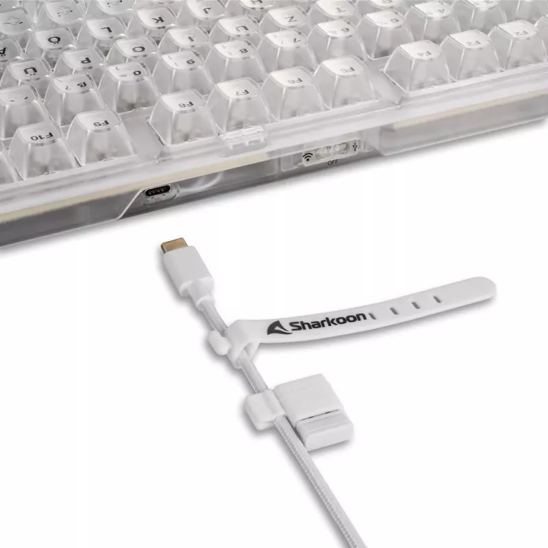 Crystal Shark, Gaming tastatūra balta, DE-izvietojums, KTT