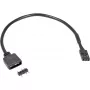 Inter-Tech 88885550 RGB LED savienotājkabelis, 3 kontaktu 5 V RGB uz VDG, 20 cm, melns