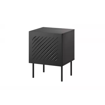 Naktsgaldiņu komplekts Cama Meble SIENA 2 gab., 44,5×40×59 cm, melns matēts, MDF un skaidu plātne
