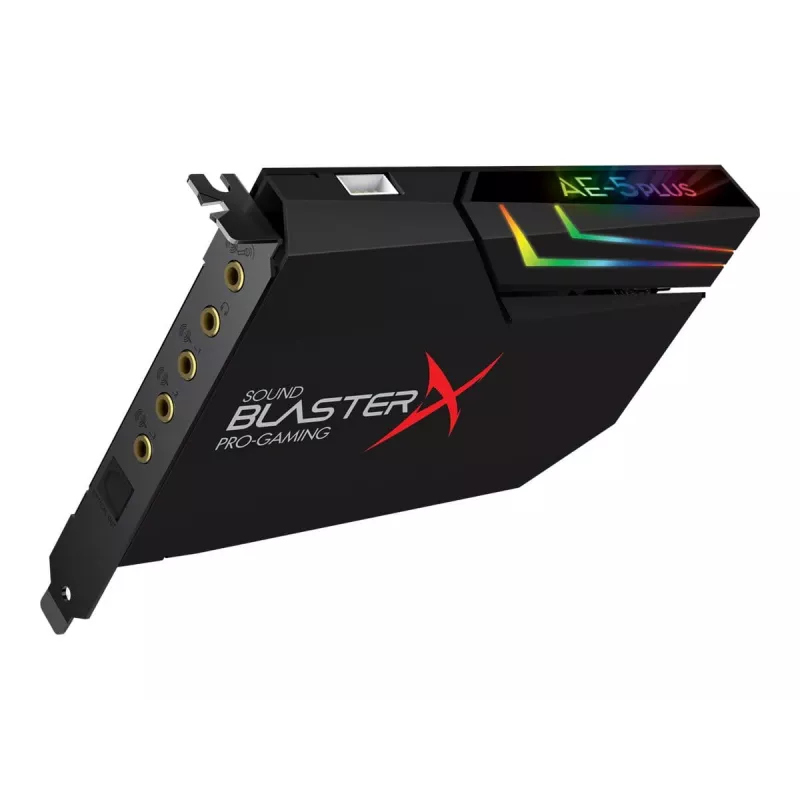 Creative Sound BlasterX AE-5 Plus Melna PCI-e RGB Spēļu Skaņas Karte