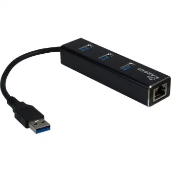 Inter-Tech Argus IT-310 - USB 3.0 un Gigabit Ethernet centrmezgls