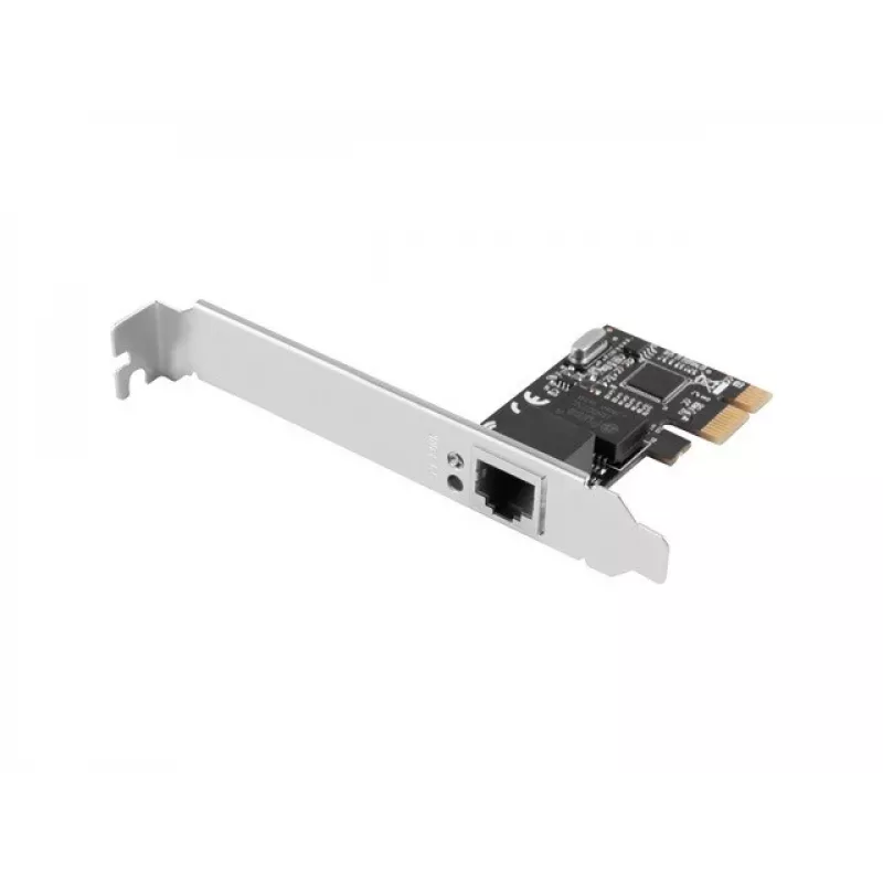 Iekšējā tīkla karte LANBERG PCE-1GB-201, PCI Express, 1× RJ-45 Gigabit (1000 Mbit/s), melna