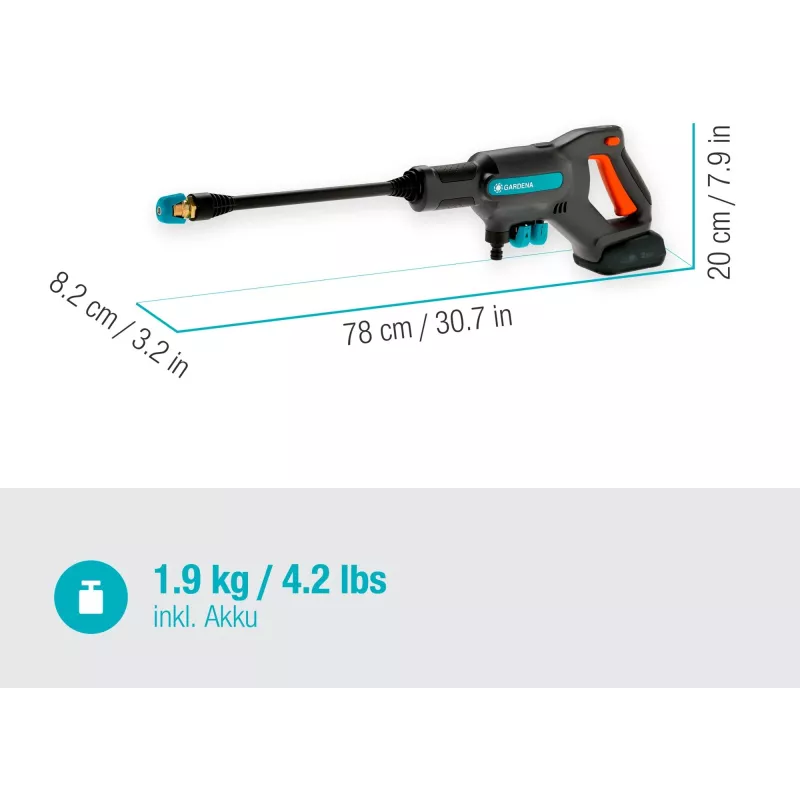 Bezsprieguma mazgātājs Gardena AquaClean 24/18V P4A komplekts