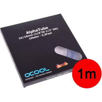Alphacool 18574 Caurspīdīga PVC caurule 1.6 cm diametrs 100 cm garums
