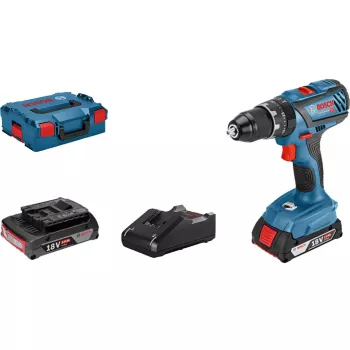 Bezvadu triecienurbjmašīna GSB 18V-28 Professional, 18V (Zila/melna, 2x Li-Ion akumulators 2,0Ah, L-BOXX)