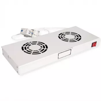 Ventilācijas ventilators ROLINE 19 inch jumta ventilatora bloks 2 ventilatori Termostats pelēks