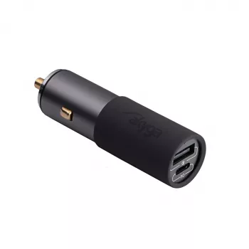 Akyga AK-CH-26 GaN auto lādētājs 12/24 V, 100 W, USB-C PD 3.0 + USB-A QC 3.0, pelēks