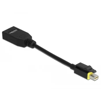 DeLOCK - DisplayPort adapteris - Mini DisplayPort (vīrišķais) ar fiksatoru uz DisplayPort (sieviešu) - DisplayPort 1.4 - 15 cm - bez halogēna, 8K atbalsts - Melns (65978)